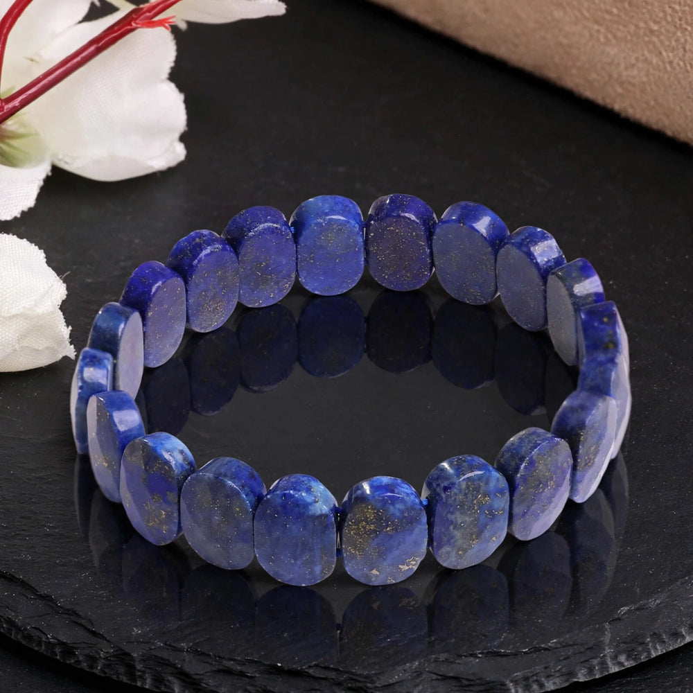 Premium Lapis Lazuli Oval Bead Bracelet