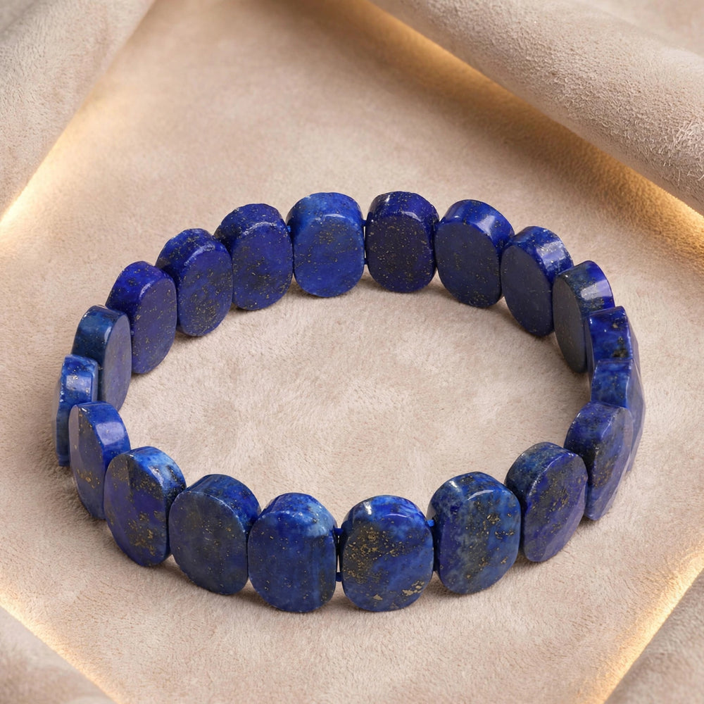 Premium Lapis Lazuli Oval Bead Bracelet