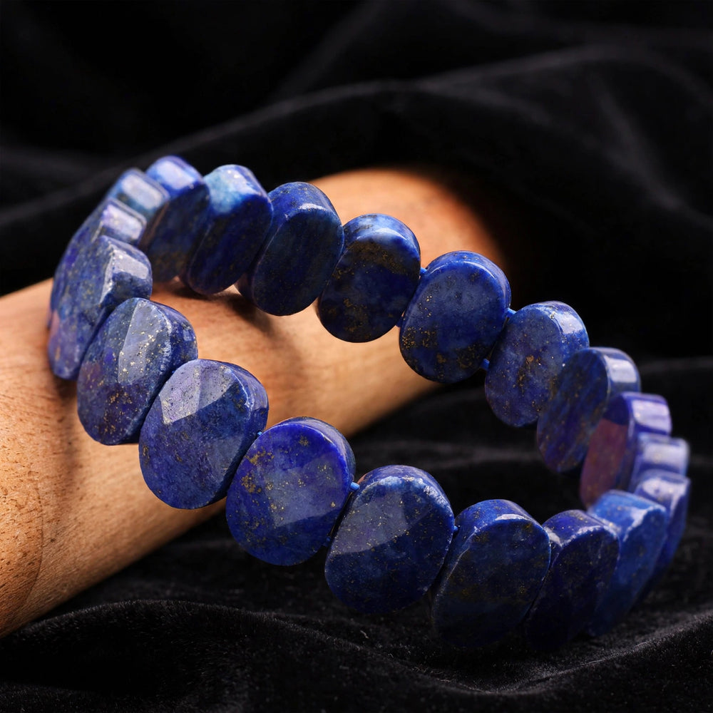 Premium Lapis Lazuli Oval Bead Bracelet