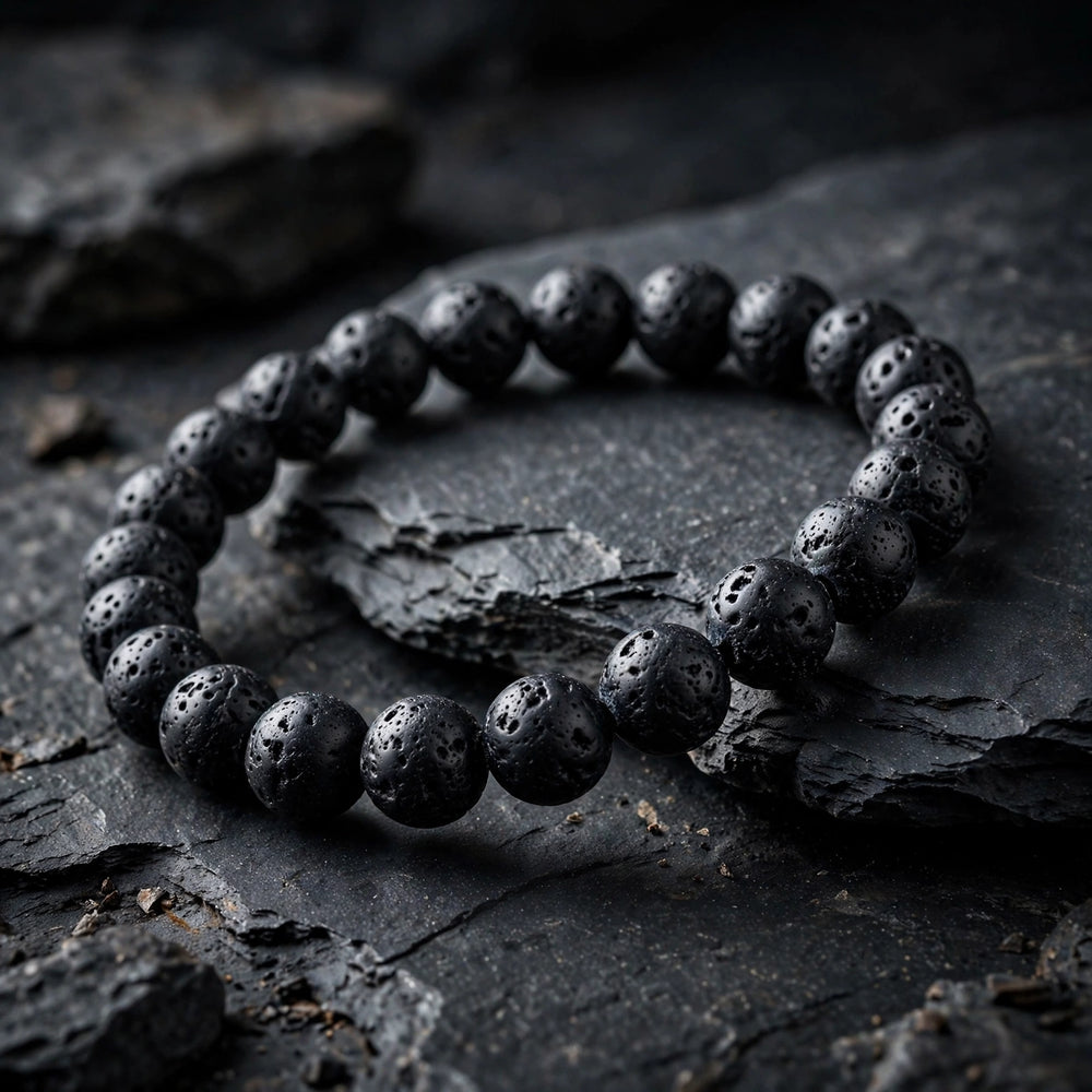 Kalavati Agate Premium Lava Rock Crystal Bracelet