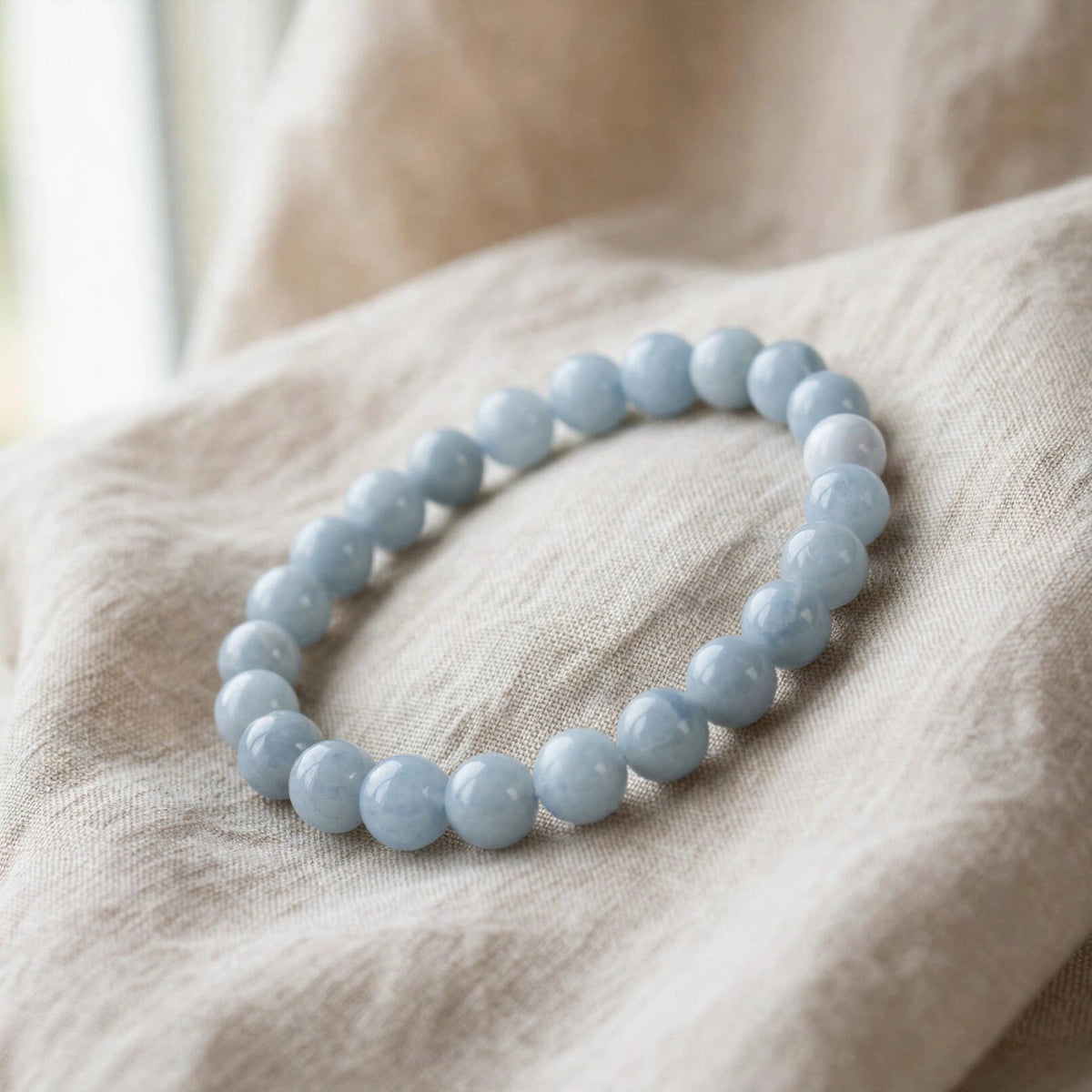 Natural Aquamarine Throat Chakra Bracelet