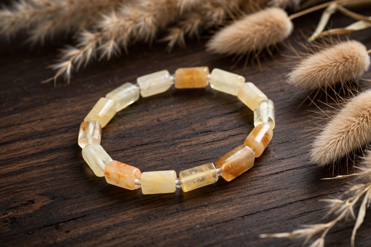 Authentic Citrine Tube Bead Bracelet