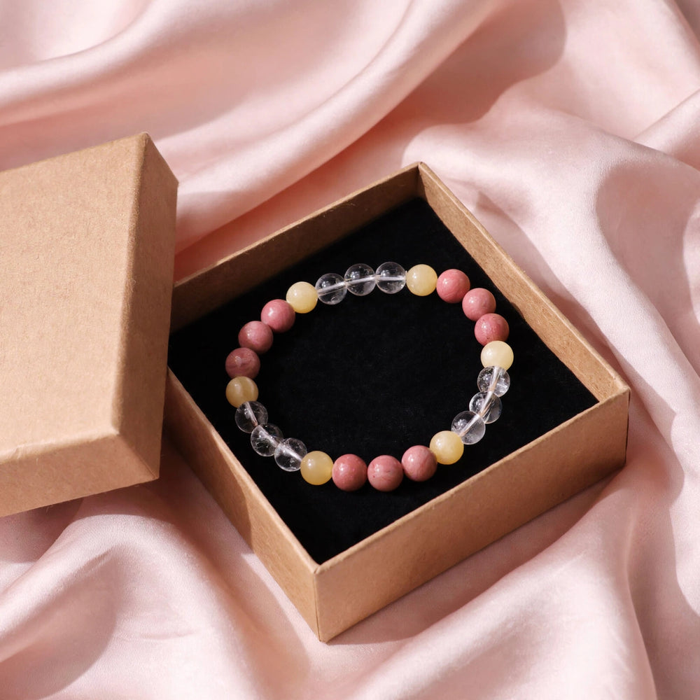 Rhodonite Yellow Aventurine Clear Quartz Harmony Bracelet
