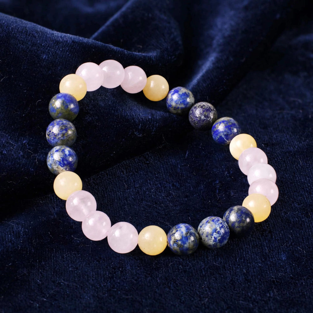 Authentic Lapis Lazuli Rose Quartz Bracelet