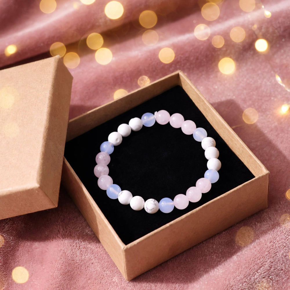 Divine Rose Quartz Howlite Blue Lace Agate Energy Bracelet