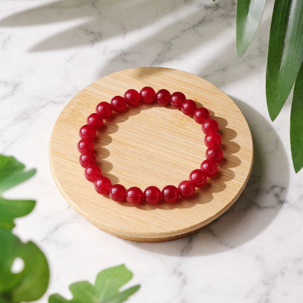 Kalavati Agate Authentic Red Jade Crystal Beaded Bracelet