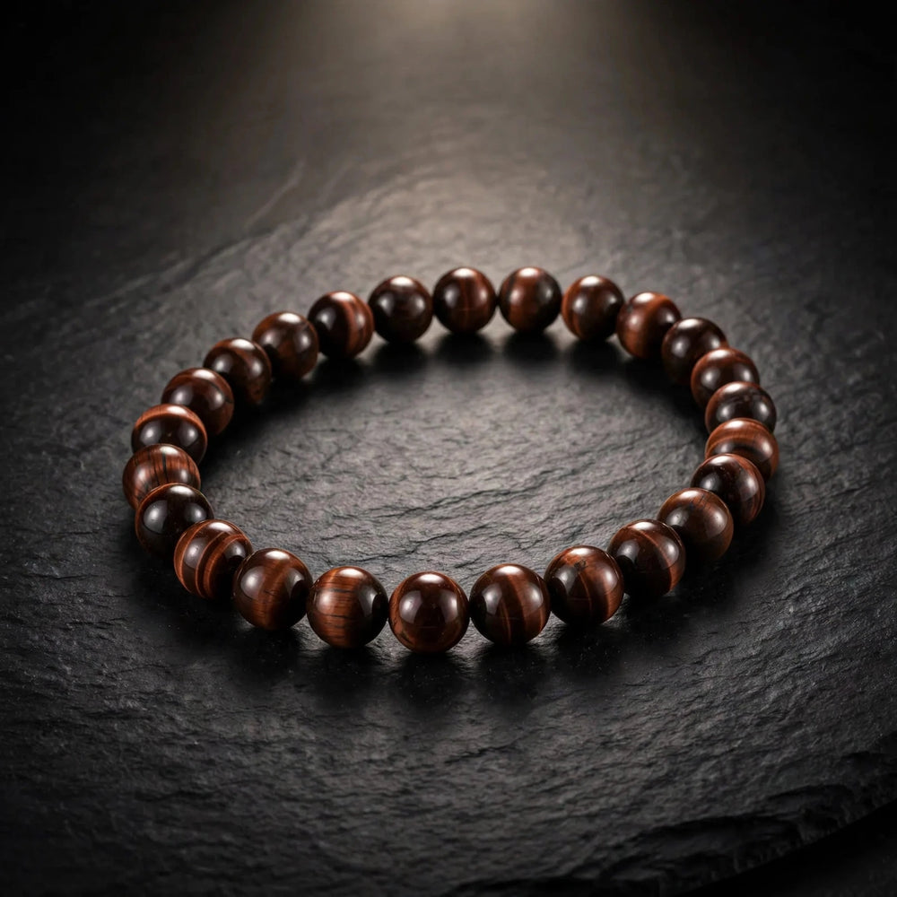 Authentic Red Tiger Eye Beaded Bracelet