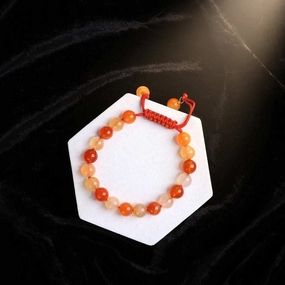 Premium Orange Carnelian Adjustable Gemstone Bracelet