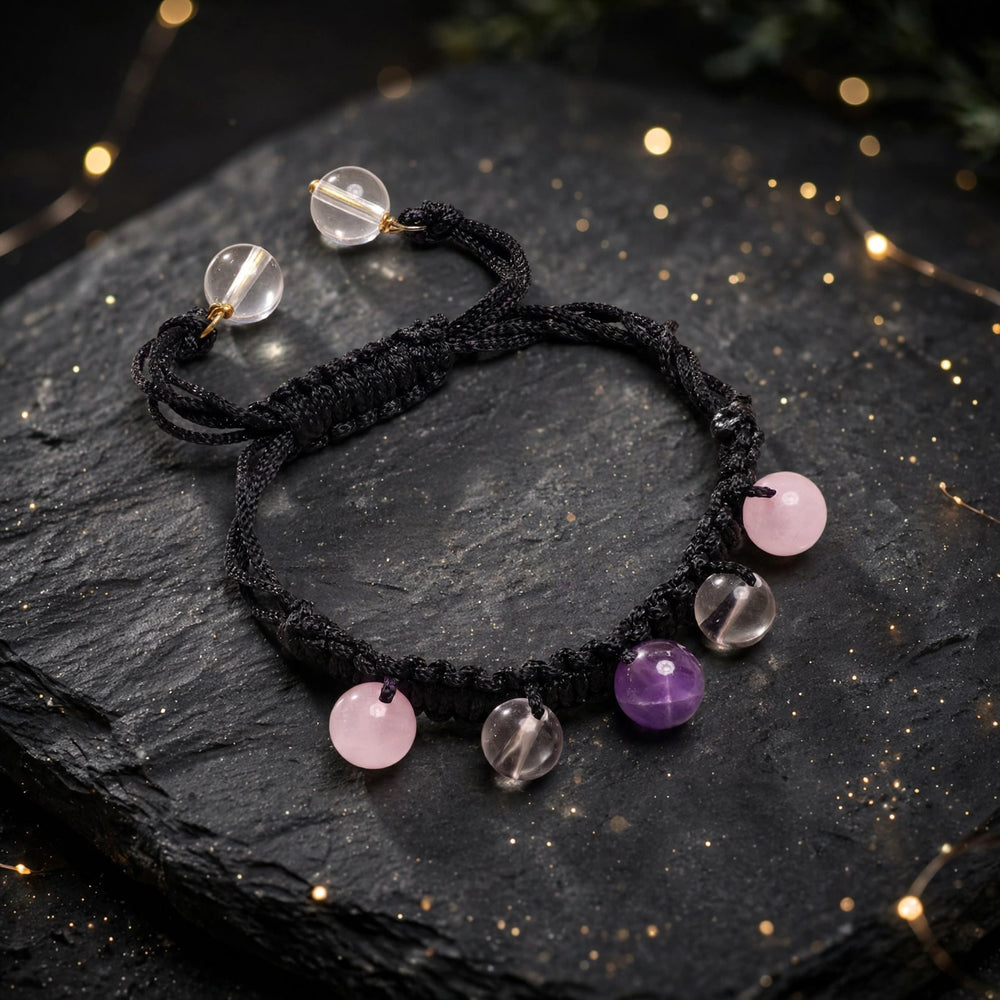 Natural Black Thread Spiritual Charm Bracelet