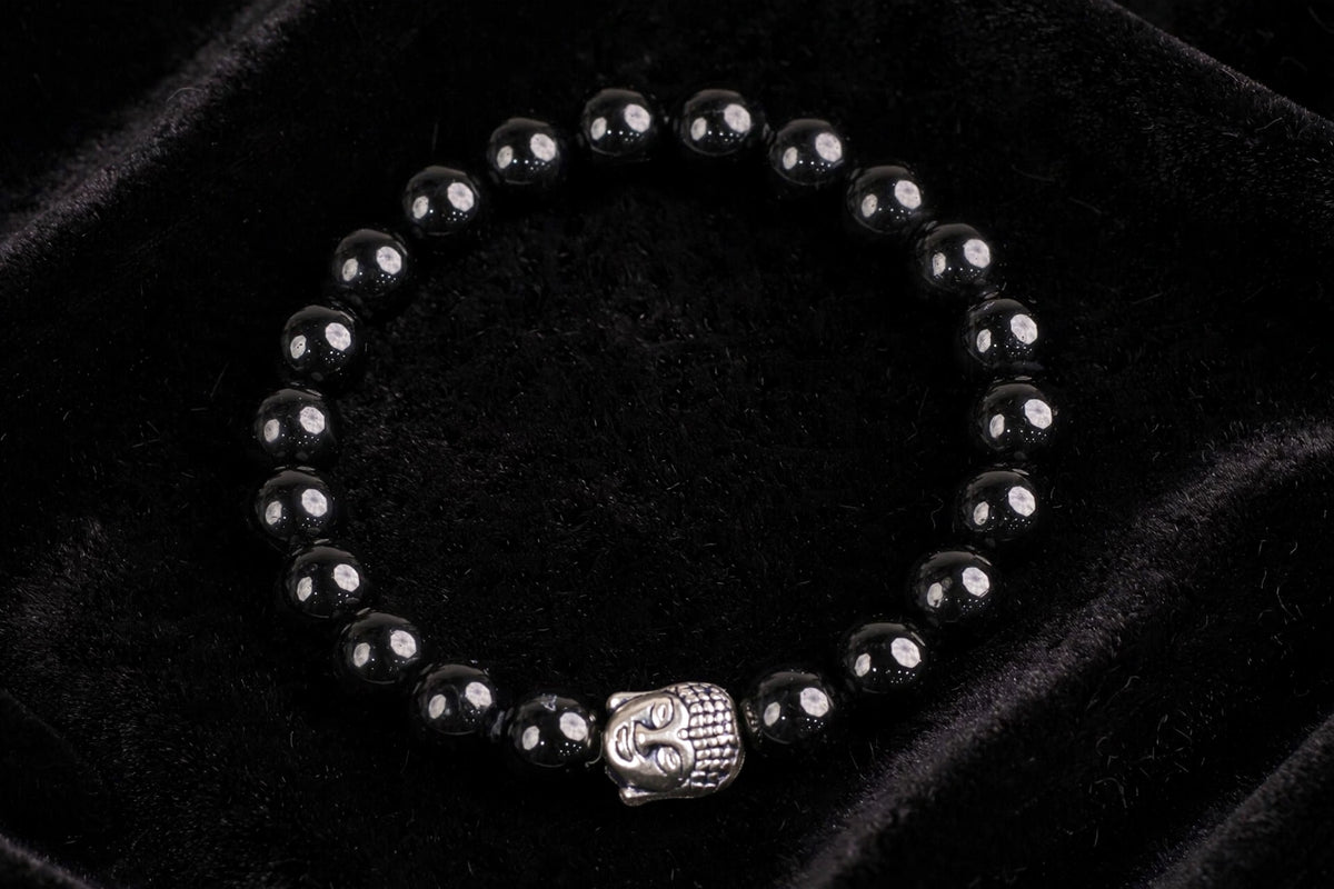 Authentic Black Tourmaline Buddha Bracelet