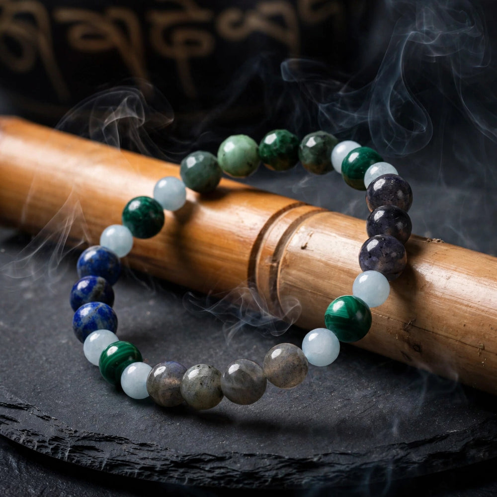 Authentic Green Blue Mix Gemstone Bracelet