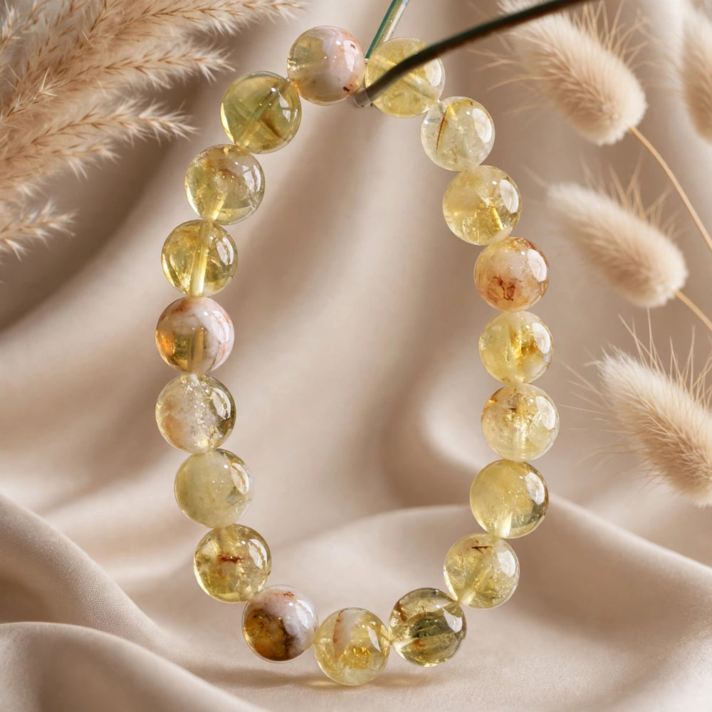 Natural Citrine Crystal Beaded Bracelet