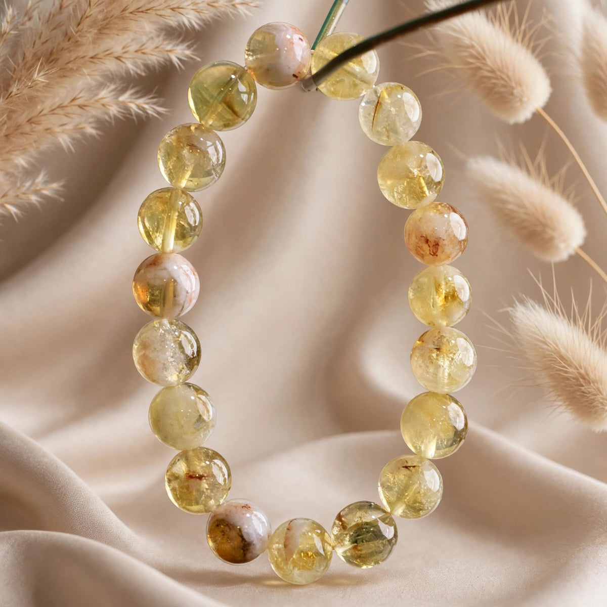 Natural Citrine Crystal Beaded Bracelet