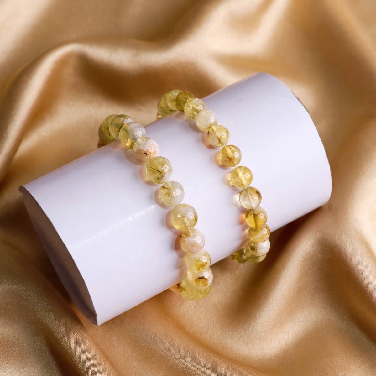 Natural Citrine Crystal Beaded Bracelet