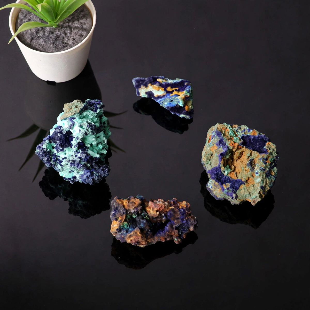 Kalavati Agate Premium Raw Azurite with Malachite Stone