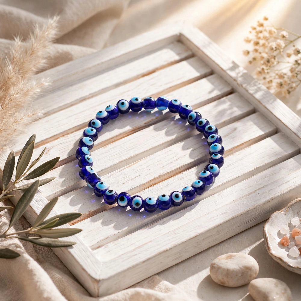 Kalavati Agate Natural Evil Eye Beaded Bracelet