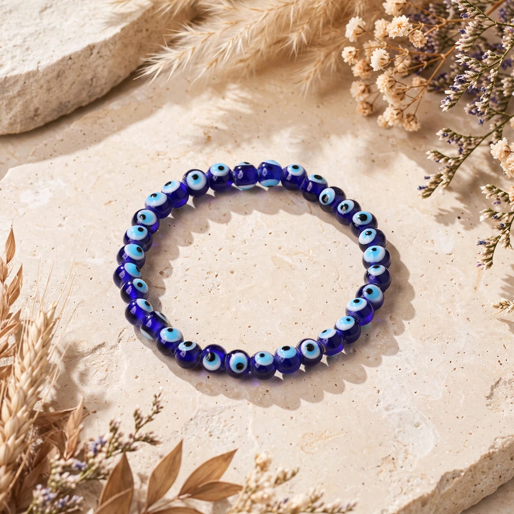 Kalavati Agate Natural Evil Eye Beaded Bracelet