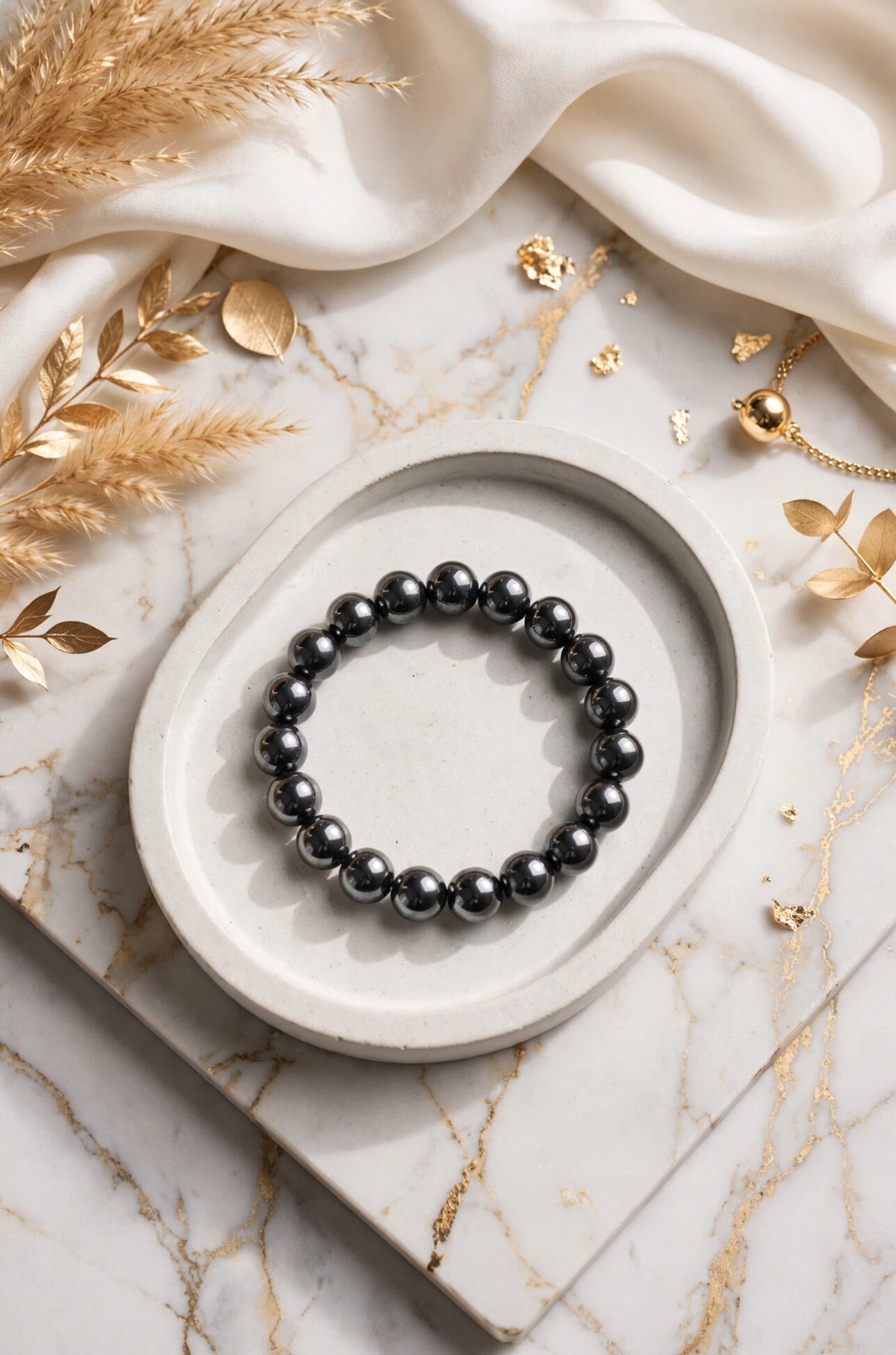 Kalavati Agate Premium Natural Hematite Bracelet