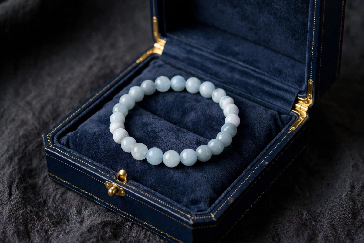 Natural Aquamarine Throat Chakra Bracelet
