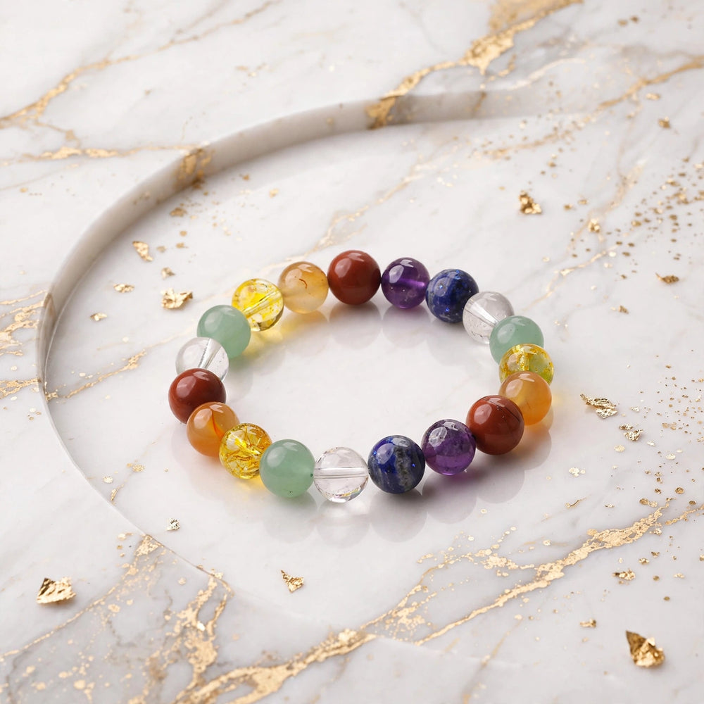 Kalavati Agate 7 Chakra Healing Crystal Bracelet