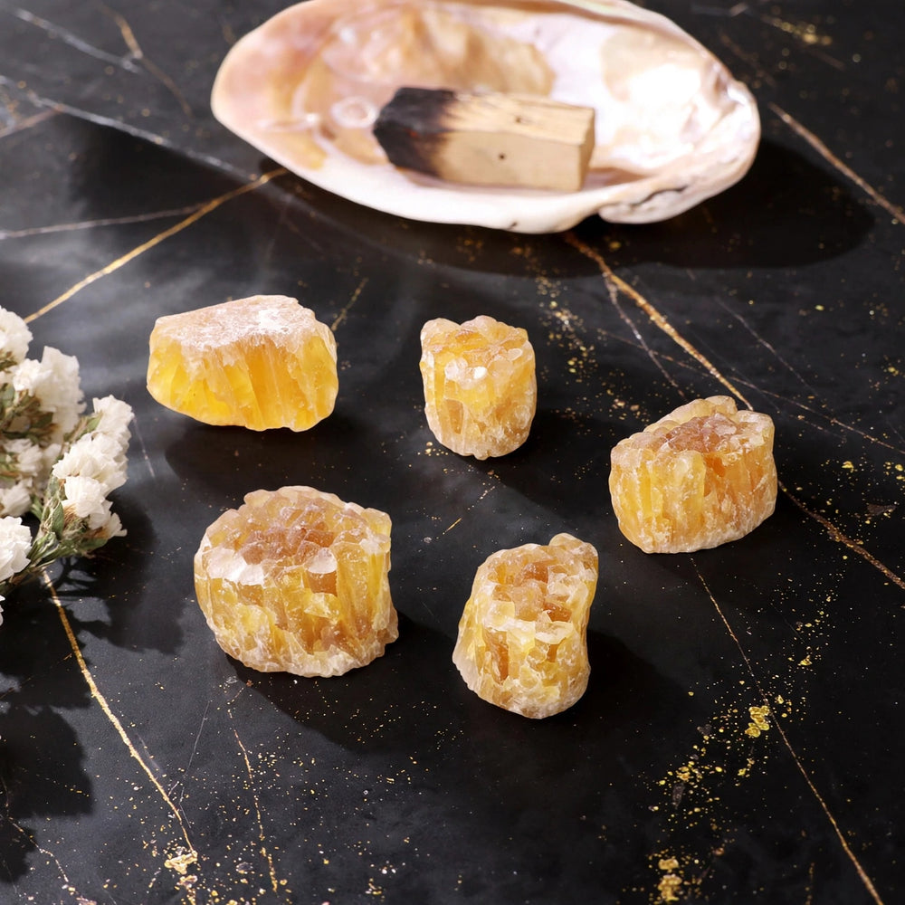 Kalavati Agate Premium Raw Yellow Fluorite Stone