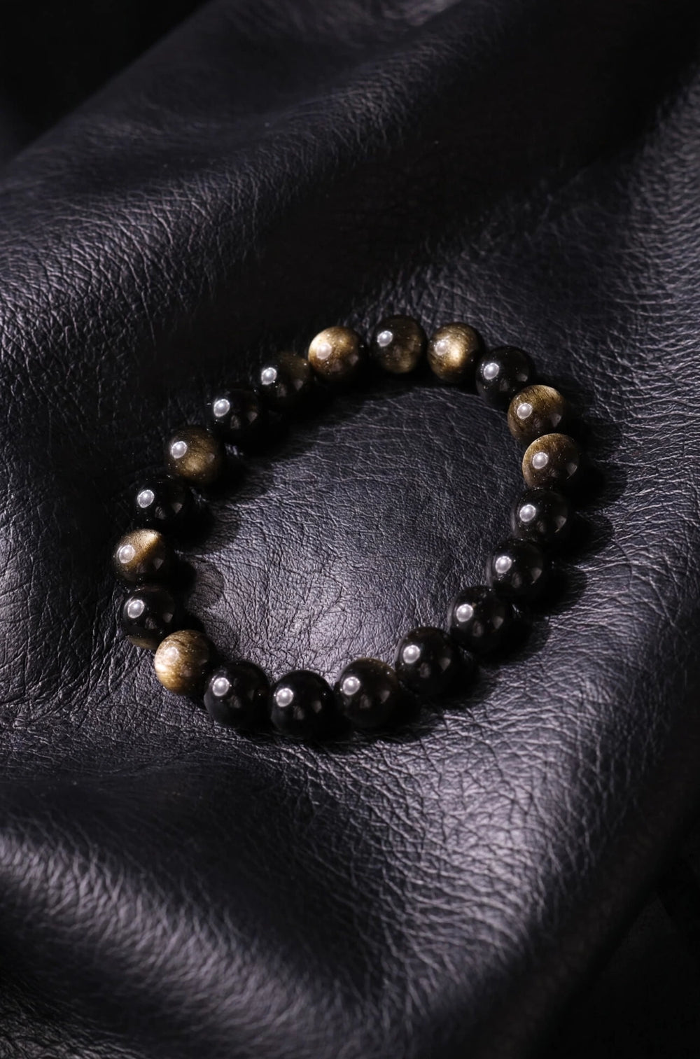 Premium Golden Sheen Obsidian Gemstone Bracelet
