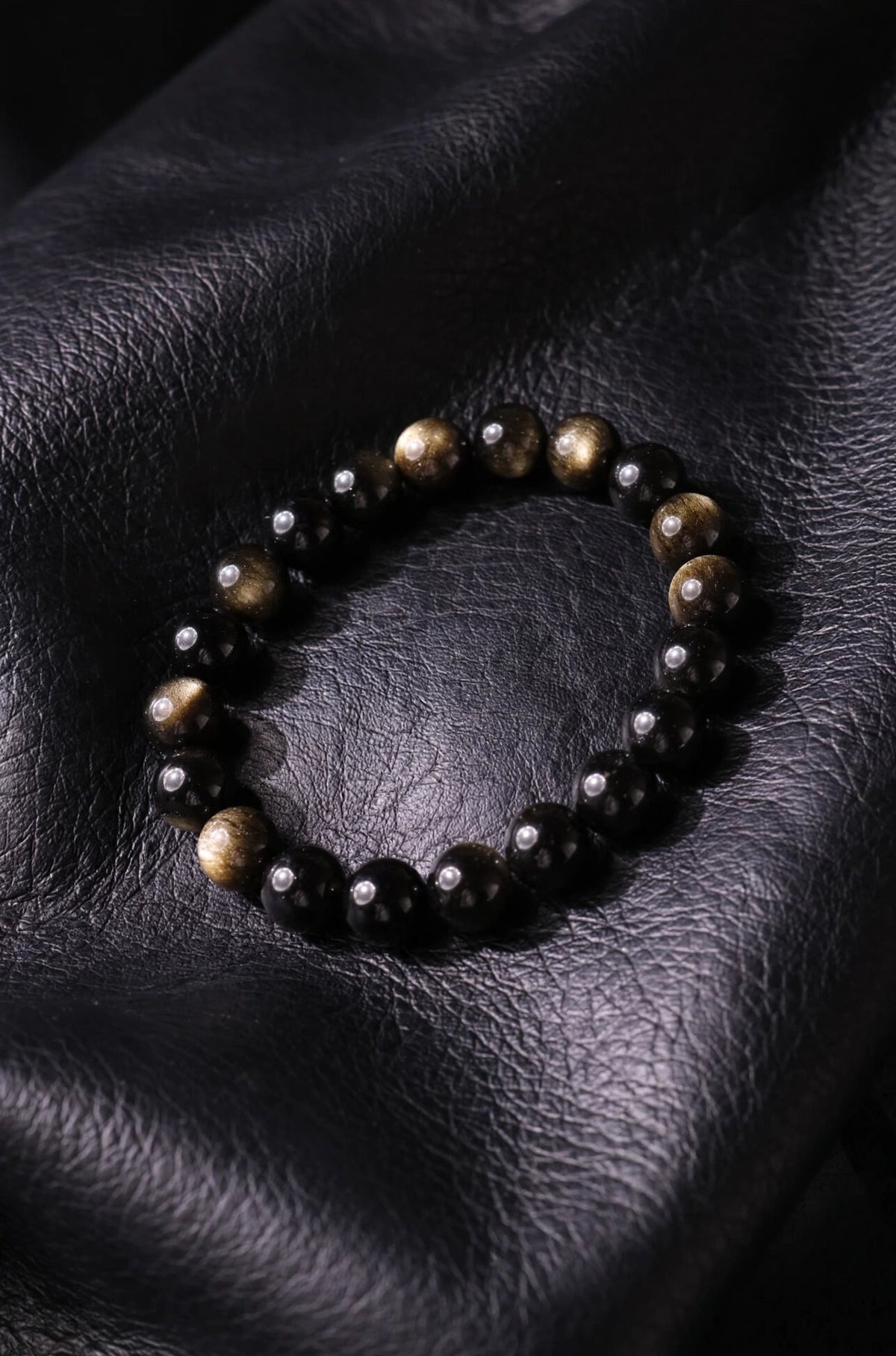 Premium Golden Sheen Obsidian Gemstone Bracelet
