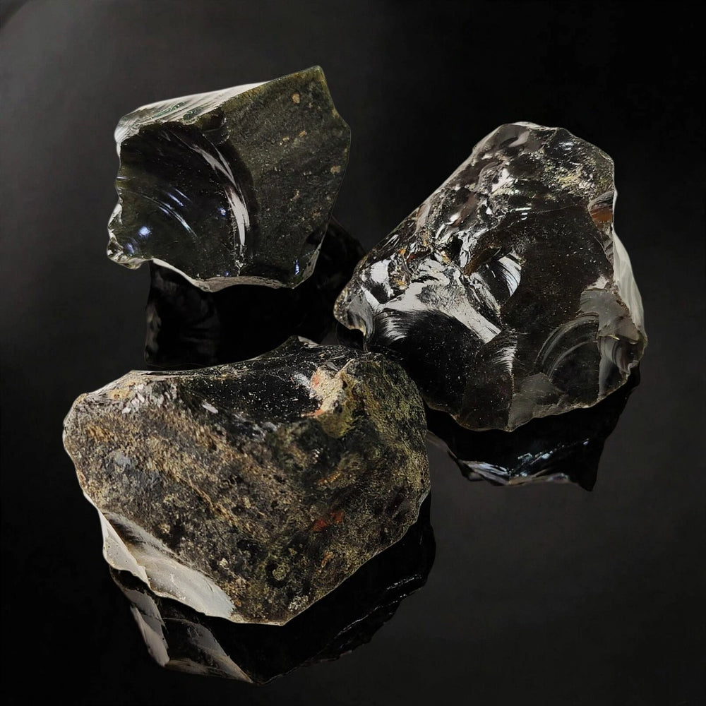 Kalavati Agate Premium Raw Black Obsidian Stone
