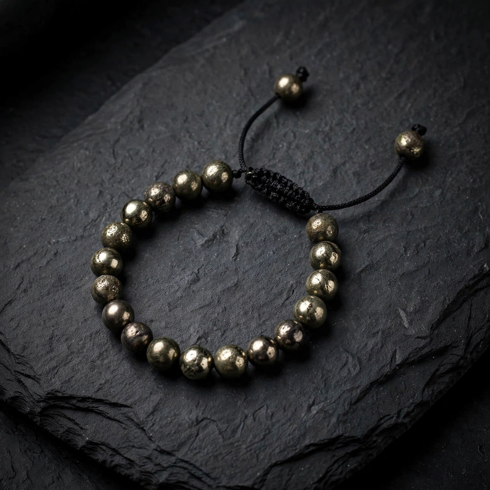 Kalavati Agate Natural Pyrite Adjustable Bracelet