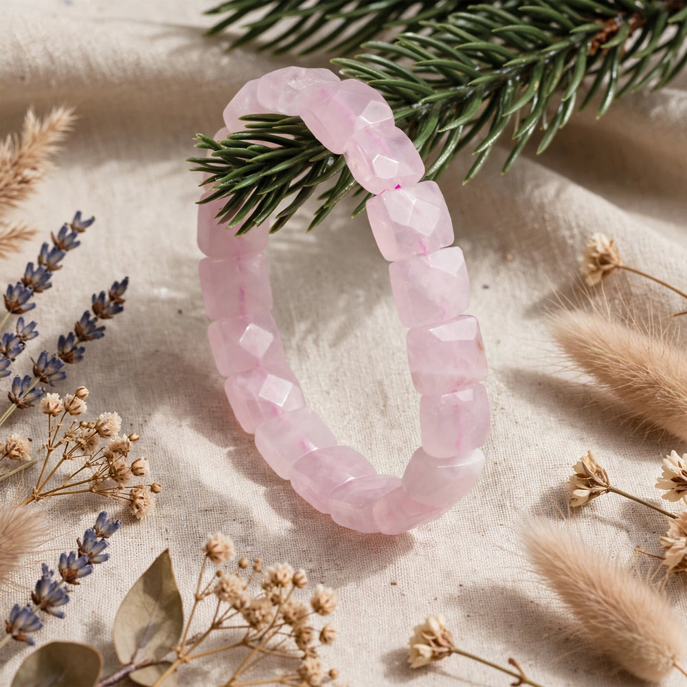 Authentic Faceted Rose Quartz Bracelet