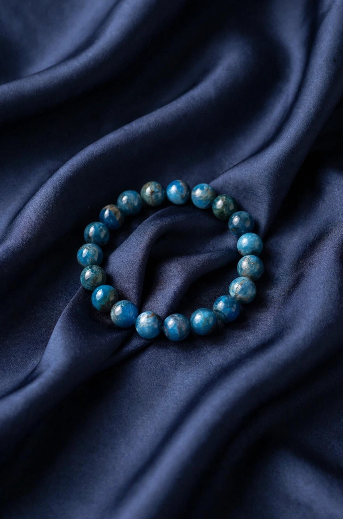Kalavati Agate Authentic Blue Apatite Crystal Bracelet