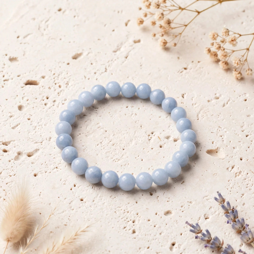 Authentic Blue Angelite Beaded Bracelet