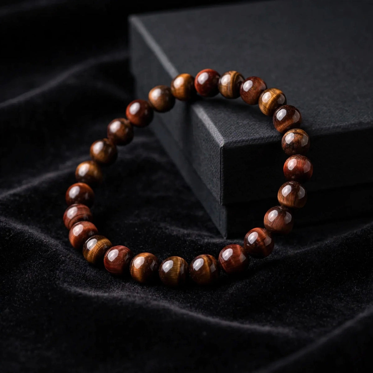 Authentic Red Tiger Eye Beaded Bracelet