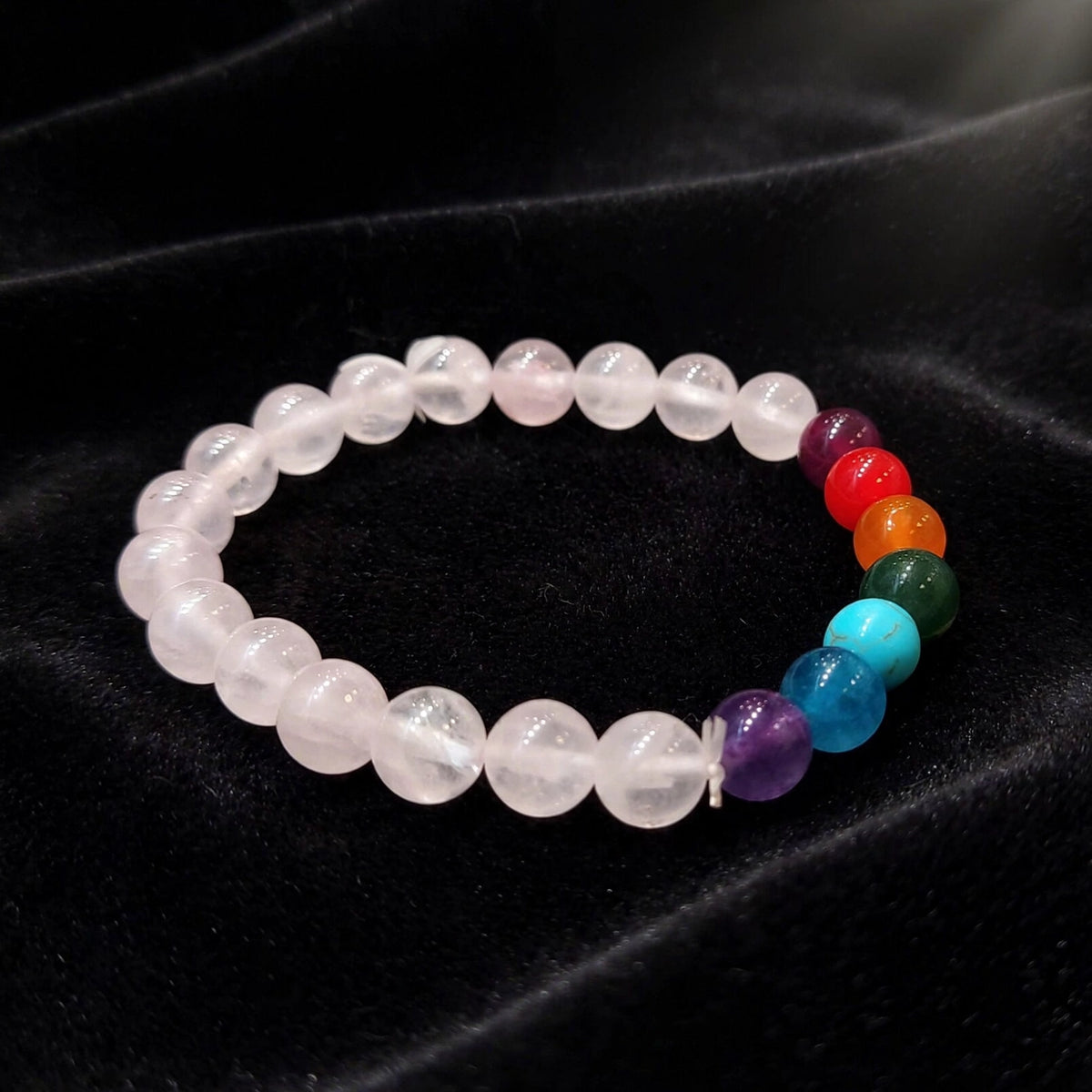 Divine Rose Quartz 7 Chakra Energy Bracelet