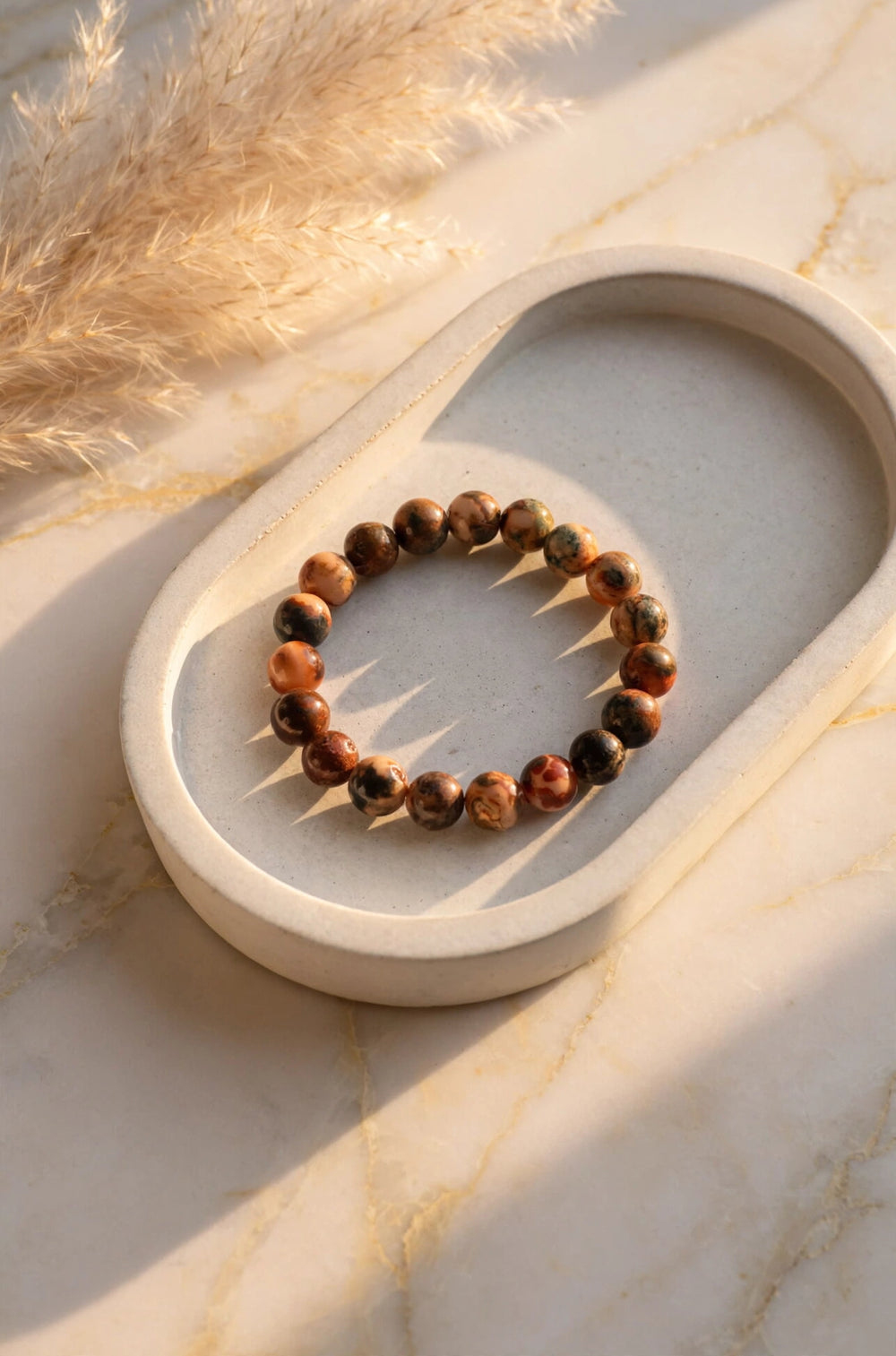Kalavati Agate Natural Leopard Jasper Crystal Bracelet