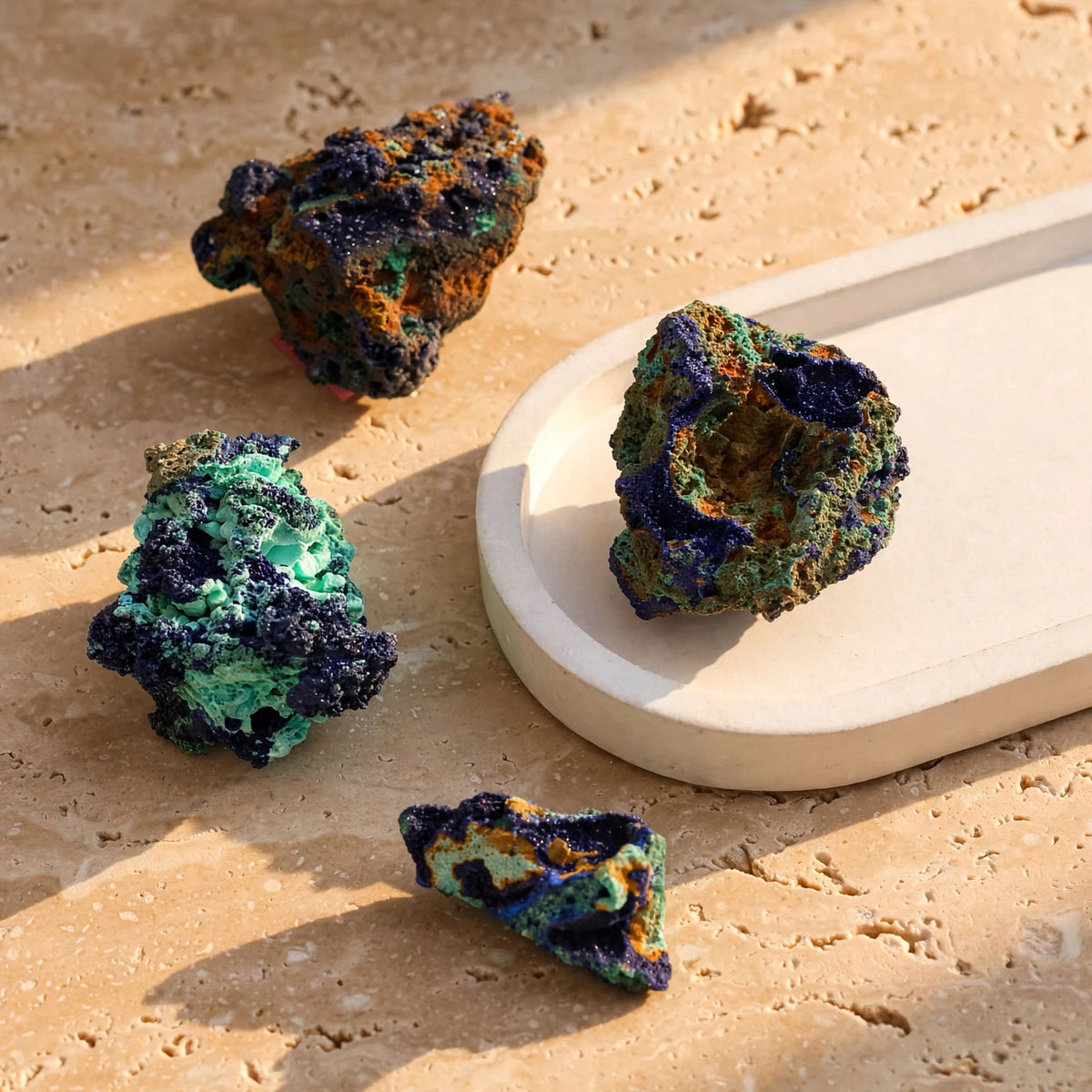 Kalavati Agate Premium Raw Azurite with Malachite Stone