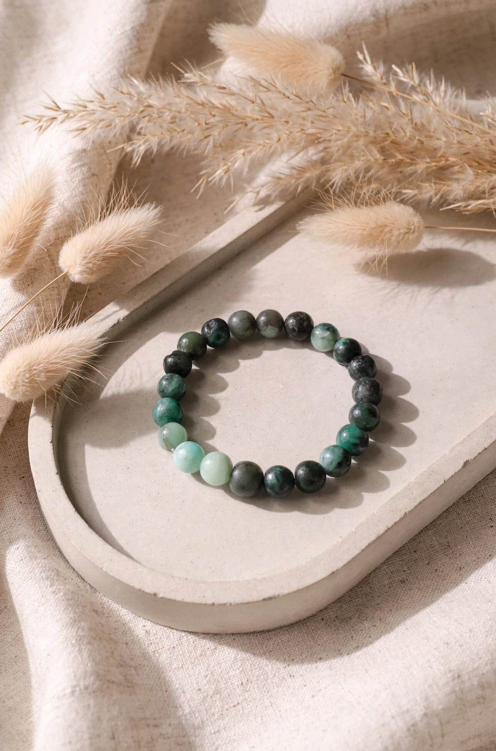 Kalavati Agate Green Jade Peace & Harmony Bracelet