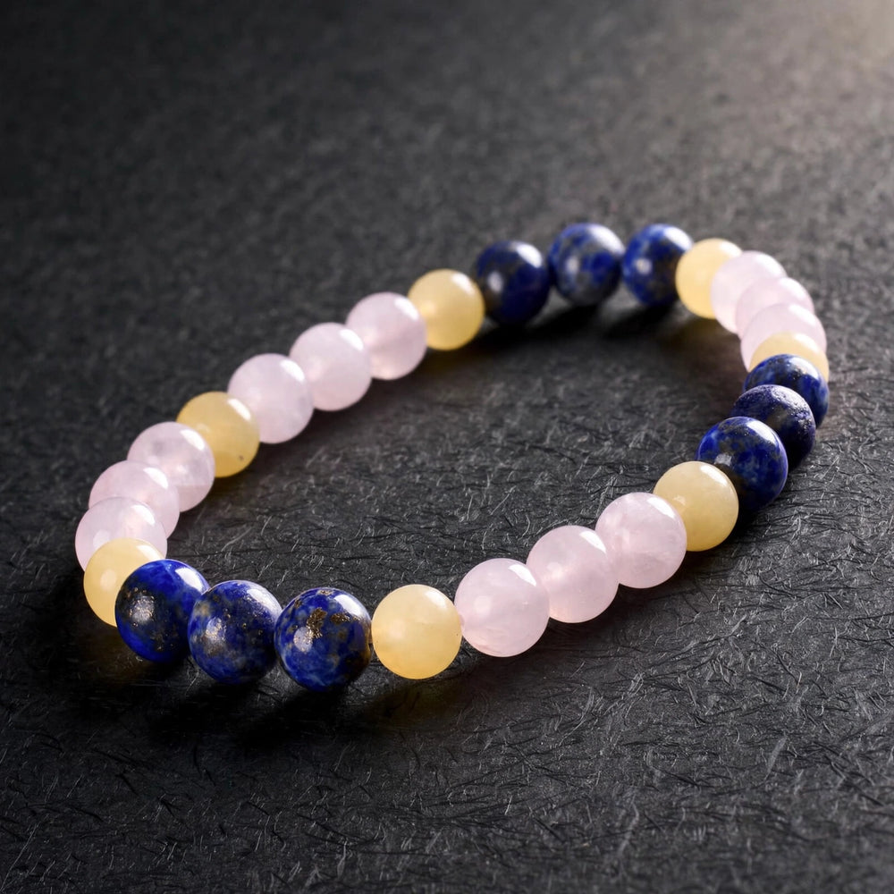 Authentic Lapis Lazuli Rose Quartz Bracelet