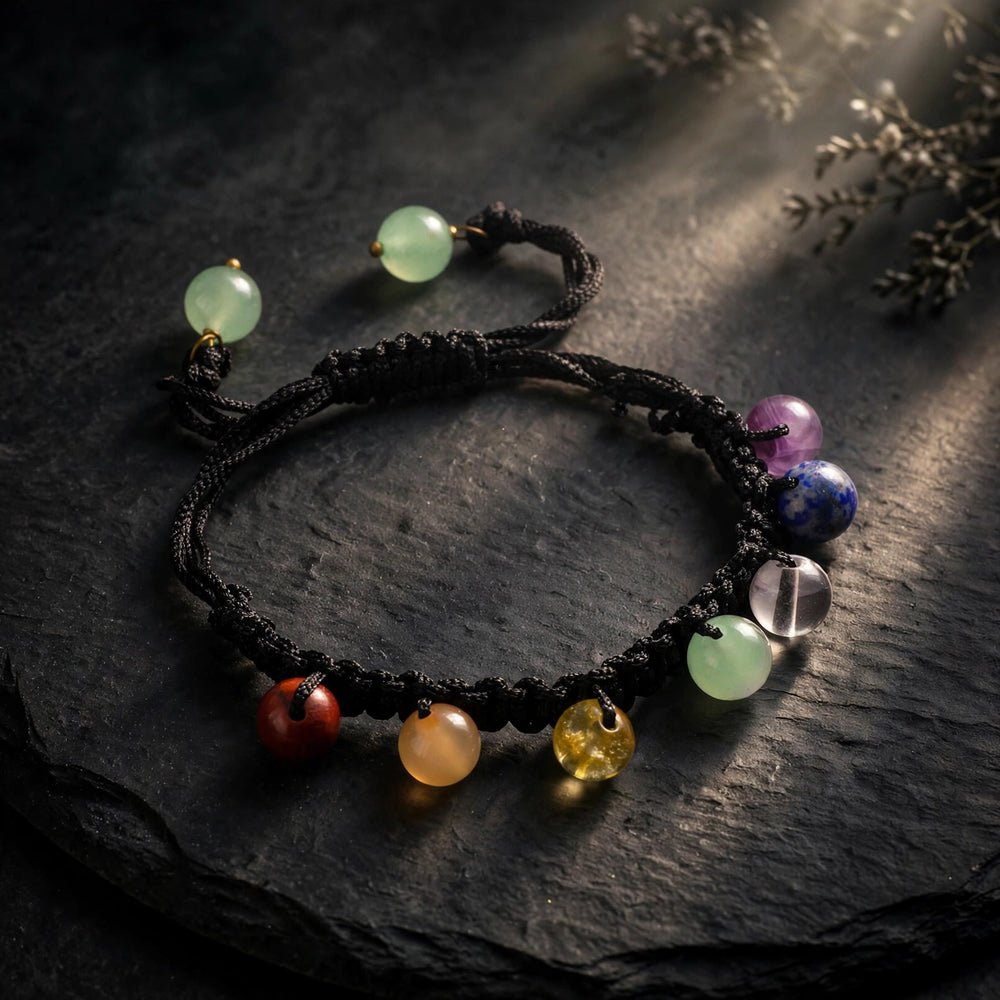 Kalavati Agate Authentic 7 Chakra Black Thread Bracelet