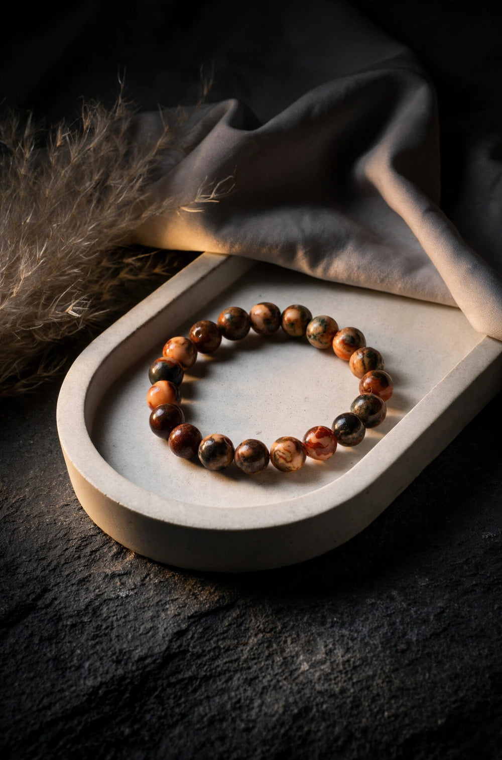Kalavati Agate Natural Leopard Jasper Crystal Bracelet