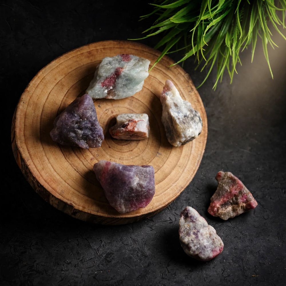 Kalavati Agate Premium Raw Plum Blossom Tourmaline Stone