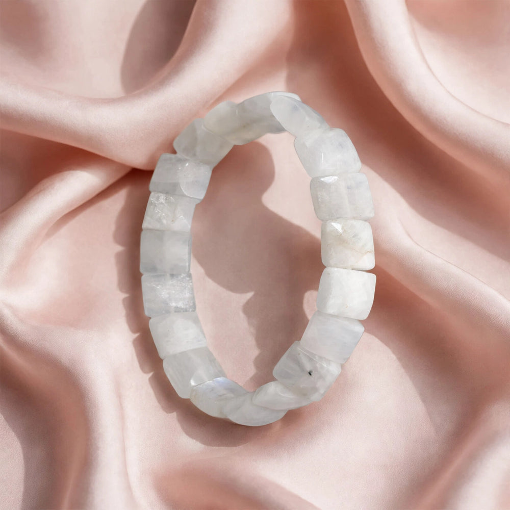 Natural Moonstone Square Gemstone Bracelet