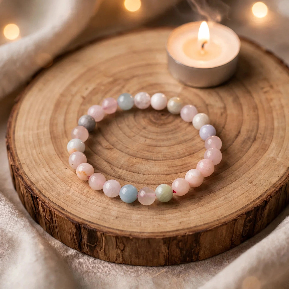 Authentic Morganite Beaded Bracelet