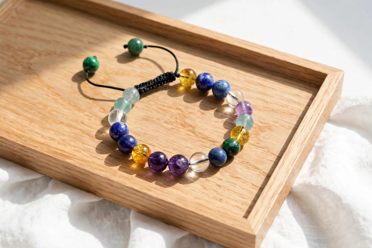 Kalavati Agate Authentic Multi Crystal Chakra Dori Bracelet