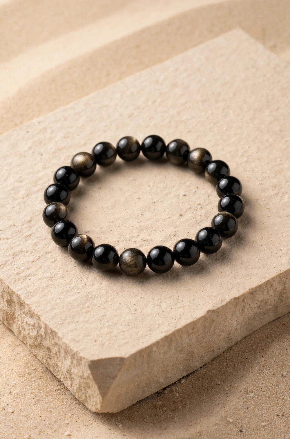 Premium Golden Sheen Obsidian Gemstone Bracelet