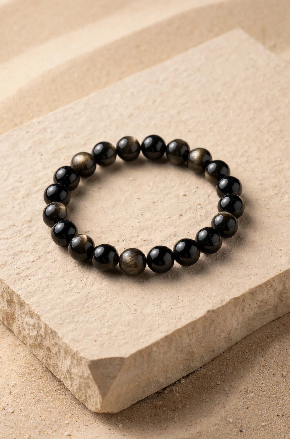 Premium Golden Sheen Obsidian Gemstone Bracelet