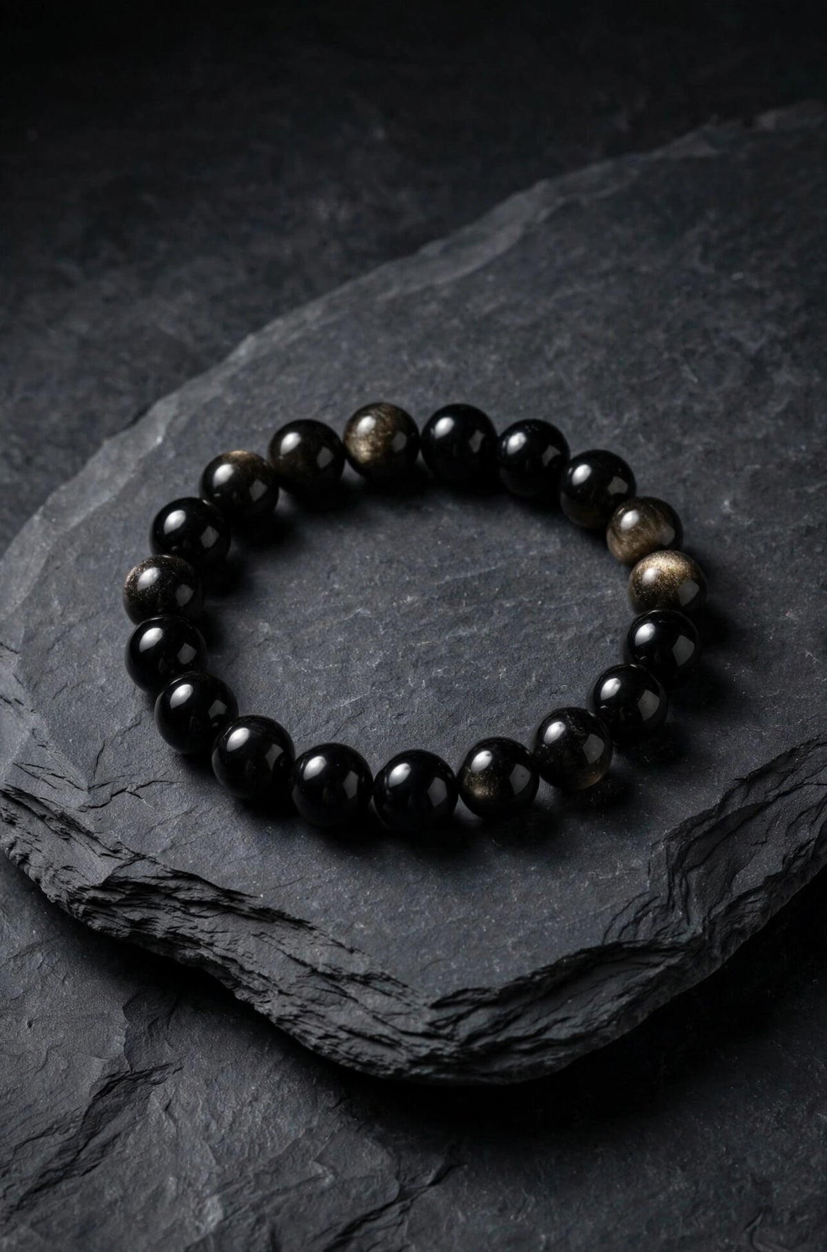 Premium Golden Sheen Obsidian Gemstone Bracelet
