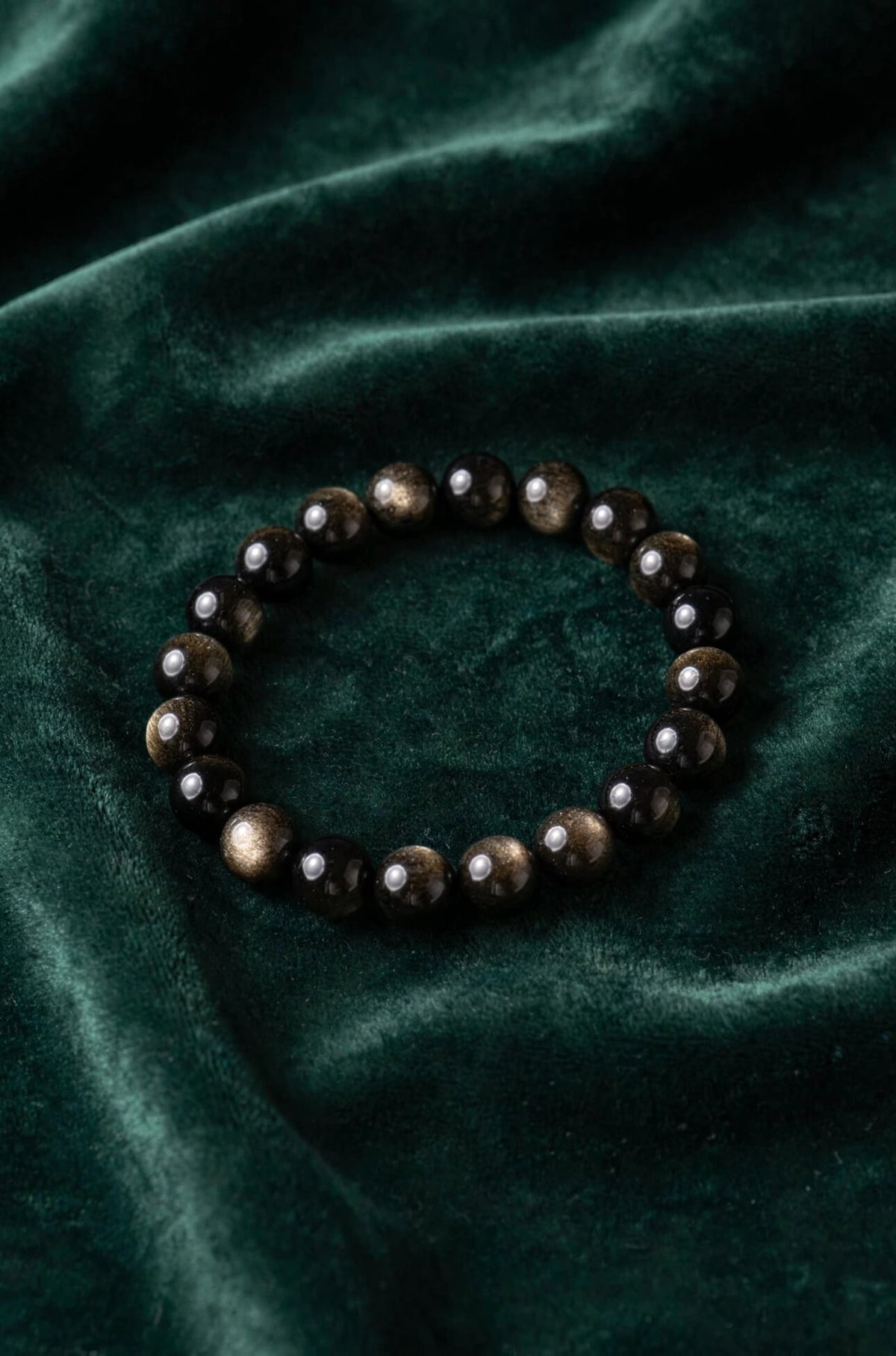 Premium Golden Sheen Obsidian Gemstone Bracelet