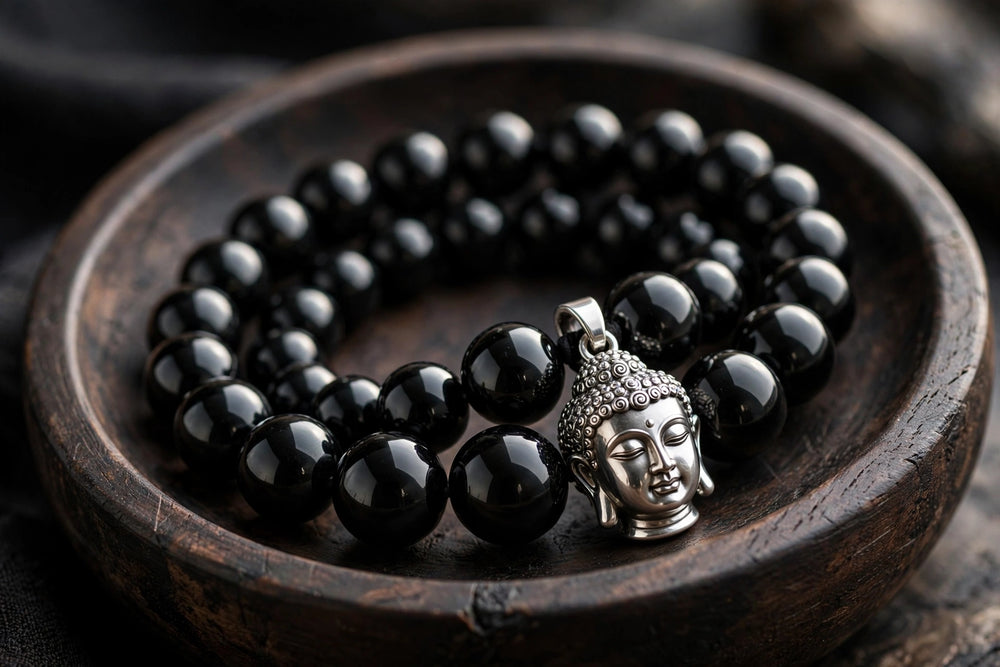 Authentic Black Obsidian Buddha Bracelet