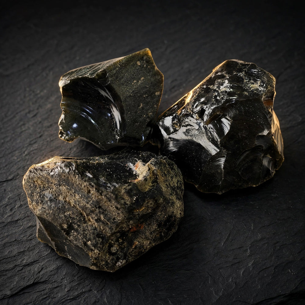 Kalavati Agate Premium Raw Black Obsidian Stone